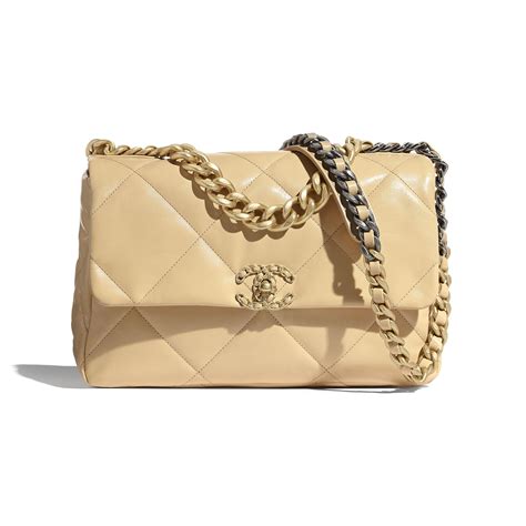 chanel 19 large beige